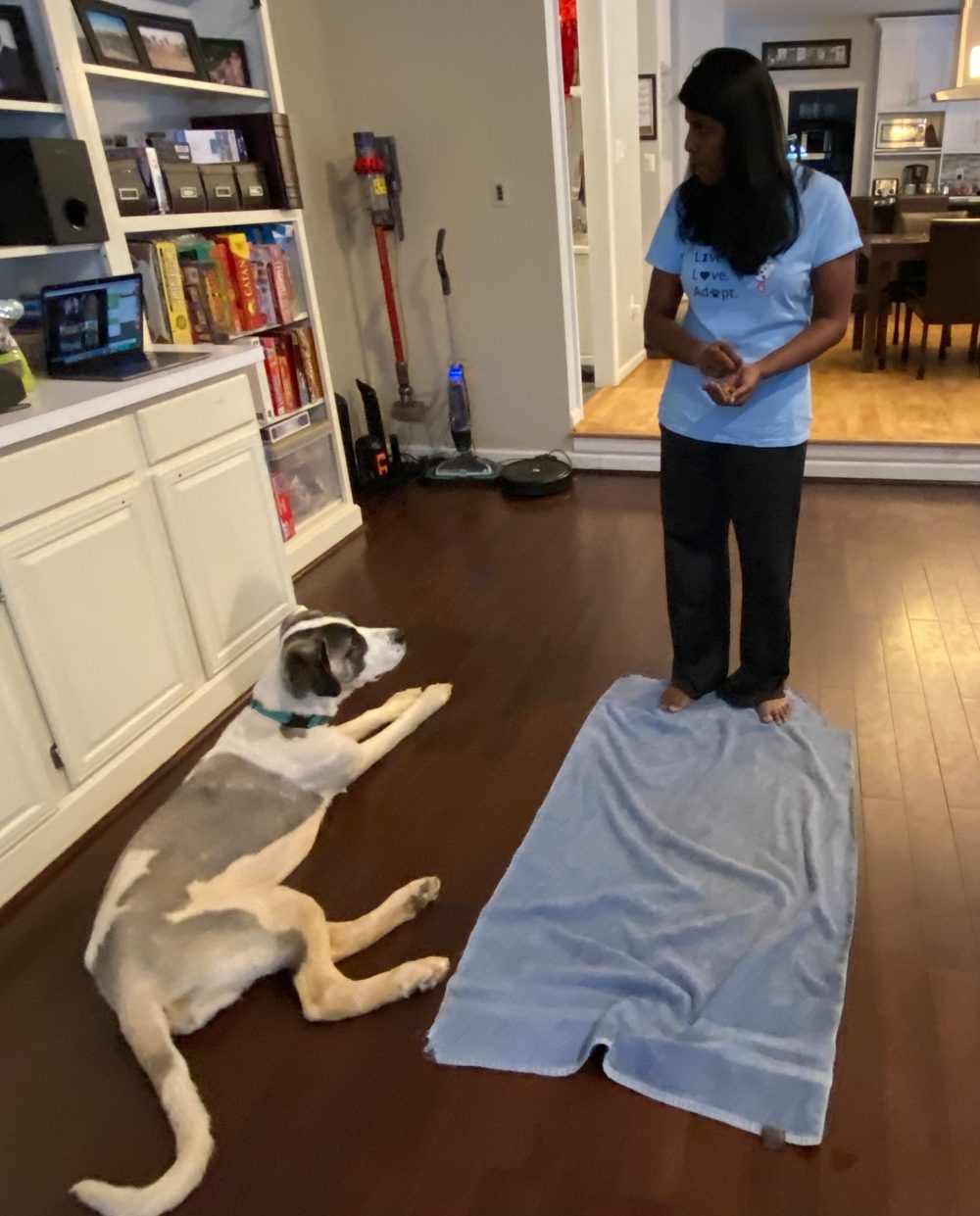 Training our foster, Angelica